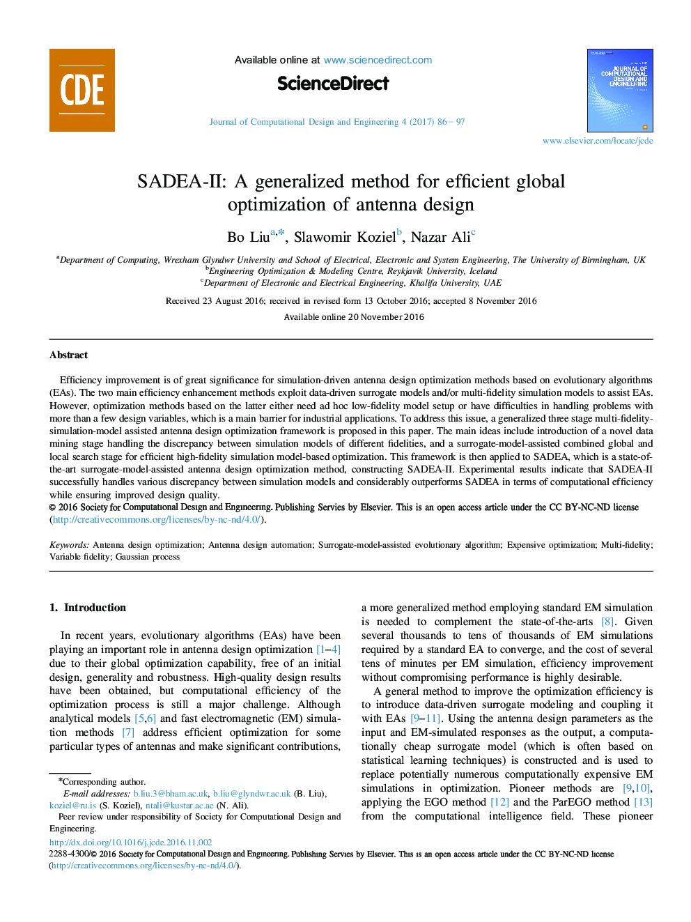 SADEA-II: A generalized method for efficient global optimization of antenna design