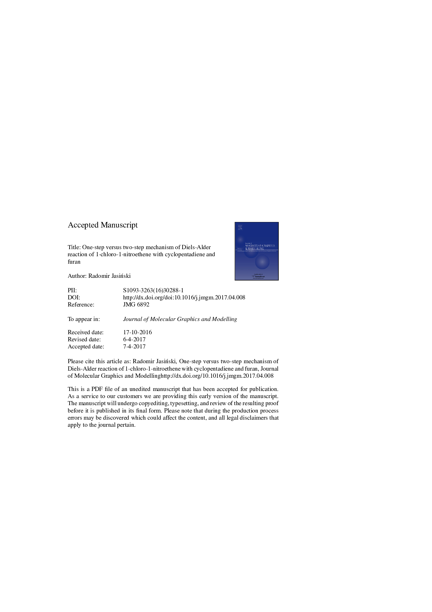 One-step versus two-step mechanism of Diels-Alder reaction of 1-chloro-1-nitroethene with cyclopentadiene and furan