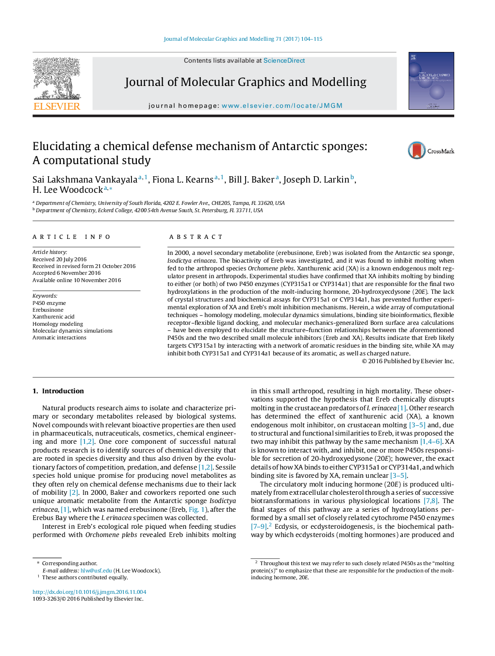 Elucidating a chemical defense mechanism of Antarctic sponges: A computational study