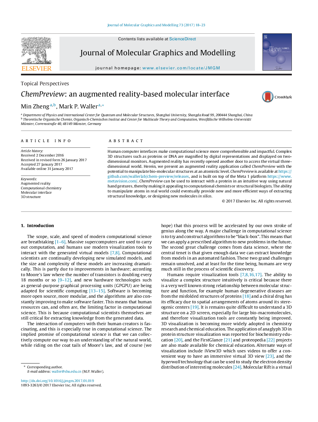 ChemPreview: an augmented reality-based molecular interface