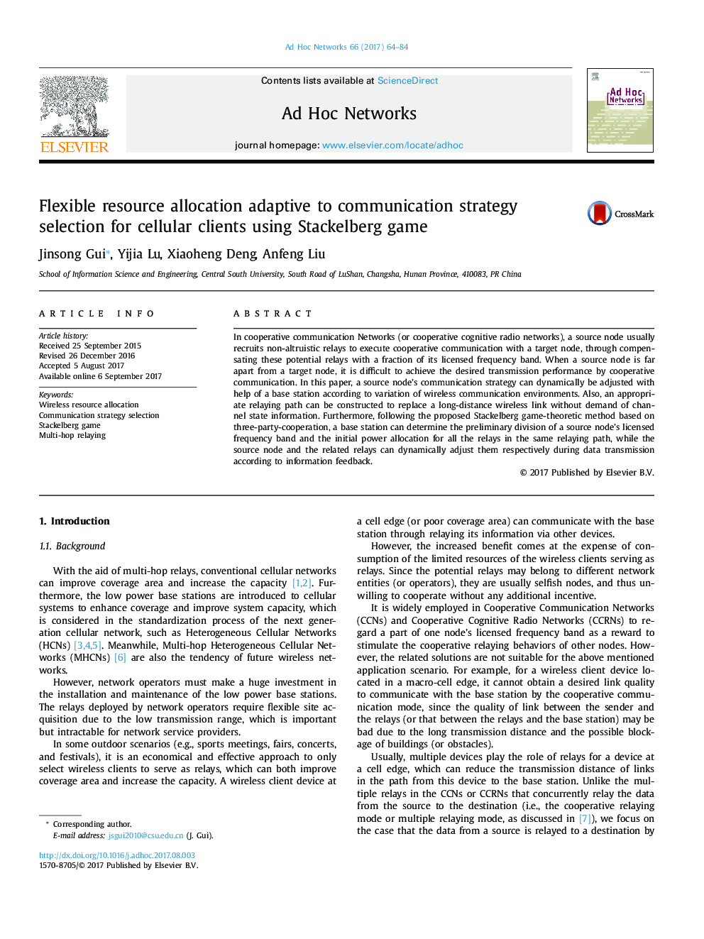 Flexible resource allocation adaptive to communication strategy selection for cellular clients using Stackelberg game