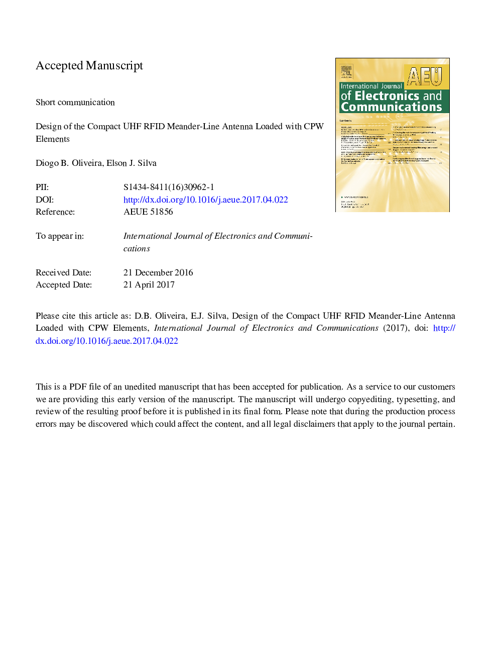 Design of the compact UHF RFID meander-line antenna loaded with CPW elements