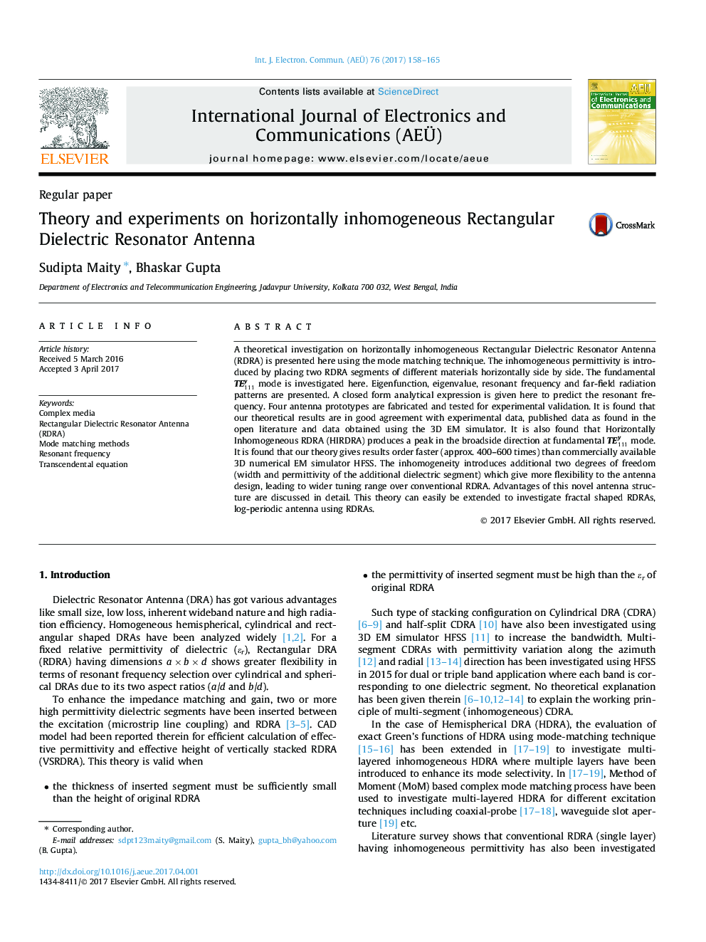 Theory and experiments on horizontally inhomogeneous Rectangular Dielectric Resonator Antenna