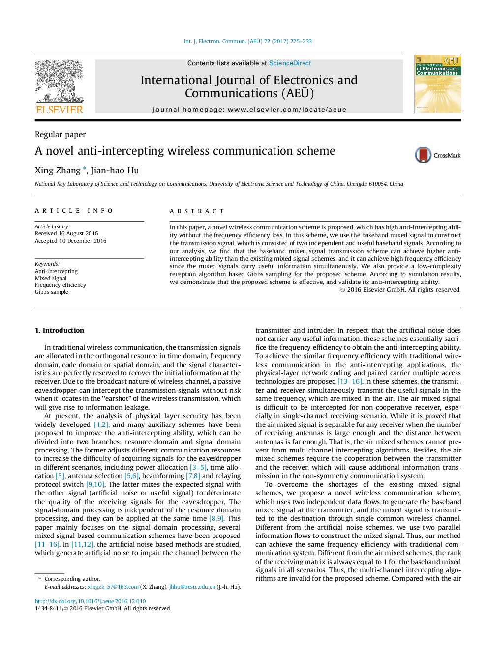 A novel anti-intercepting wireless communication scheme