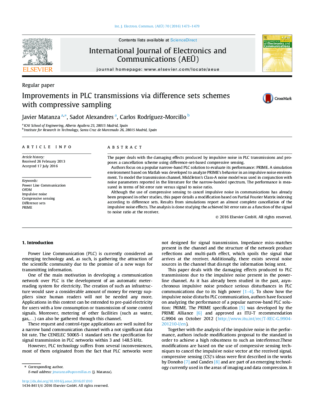 Improvements in PLC transmissions via difference sets schemes with compressive sampling