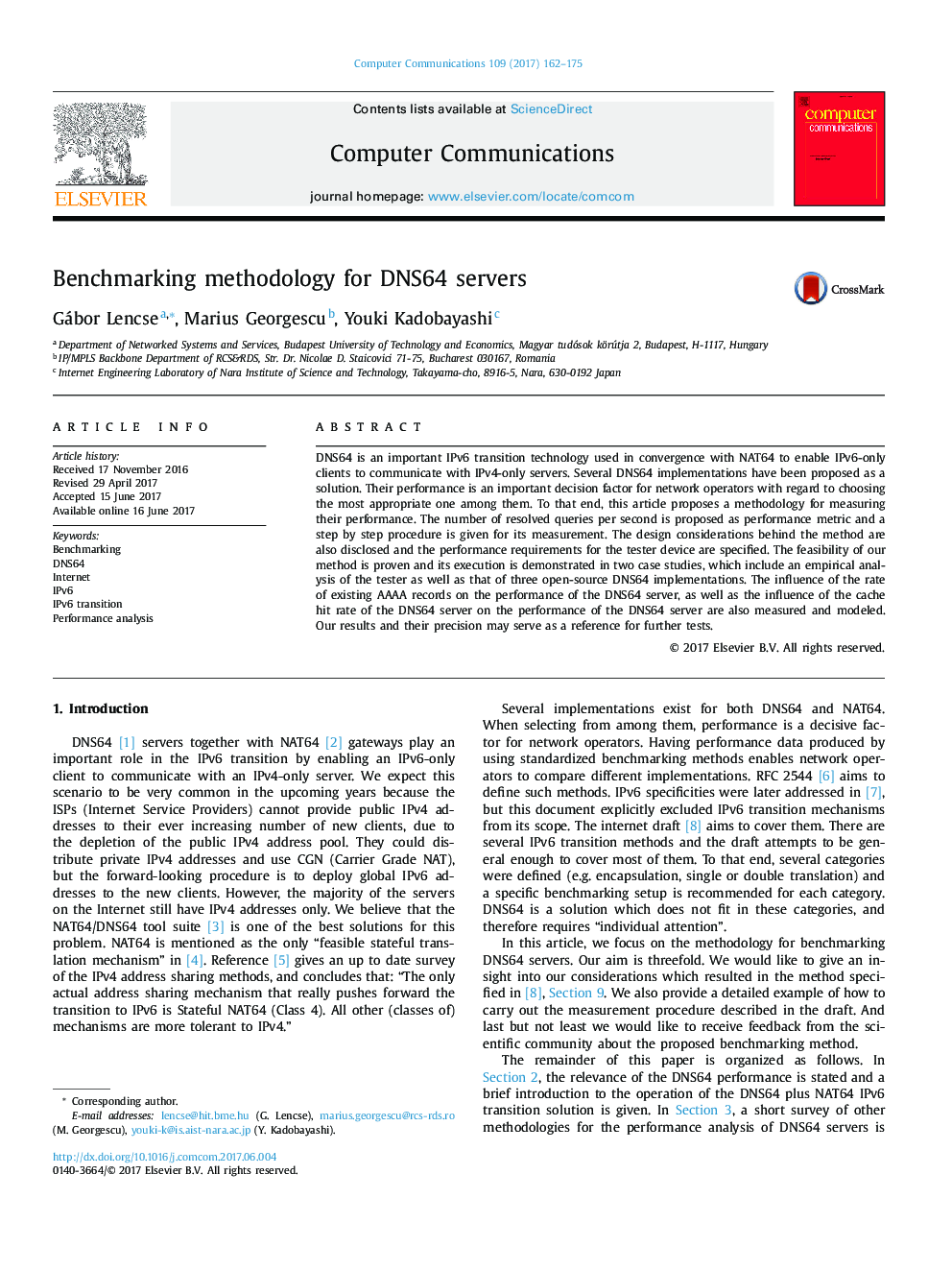 Benchmarking methodology for DNS64 servers