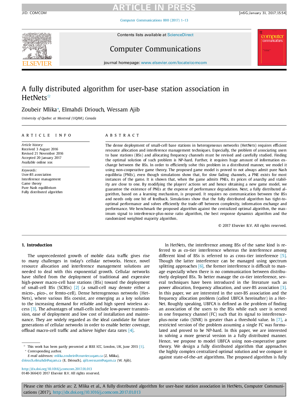 A fully distributed algorithm for user-base station association in HetNets