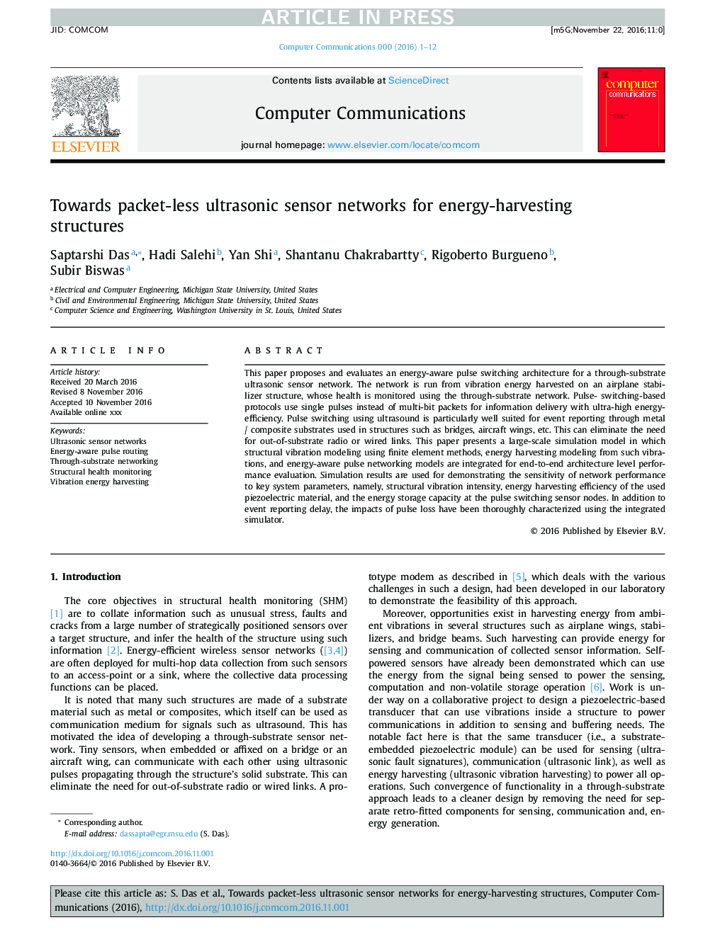 Towards packet-less ultrasonic sensor networks for energy-harvesting structures