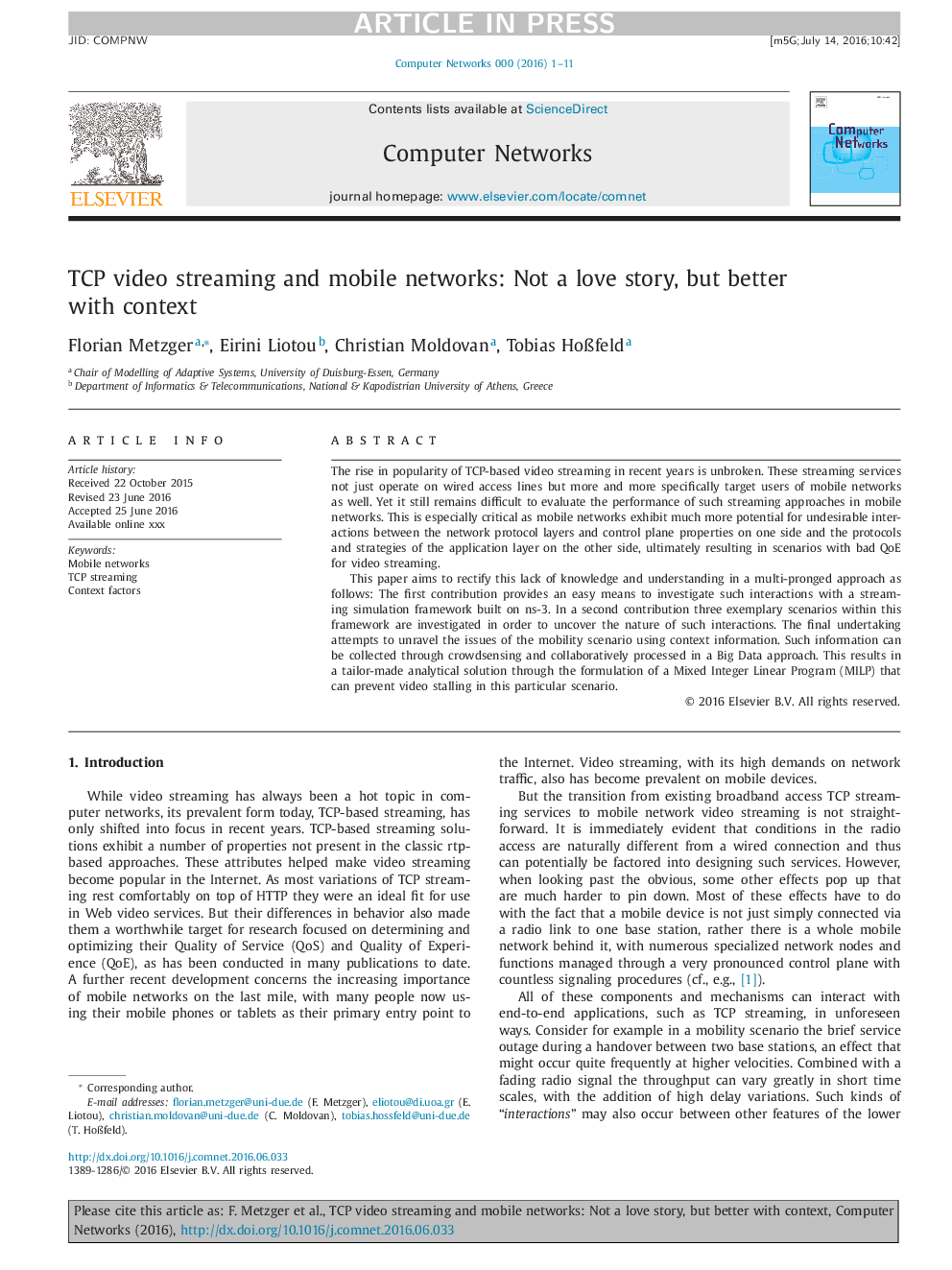 TCP video streaming and mobile networks: Not a love story, but better with context