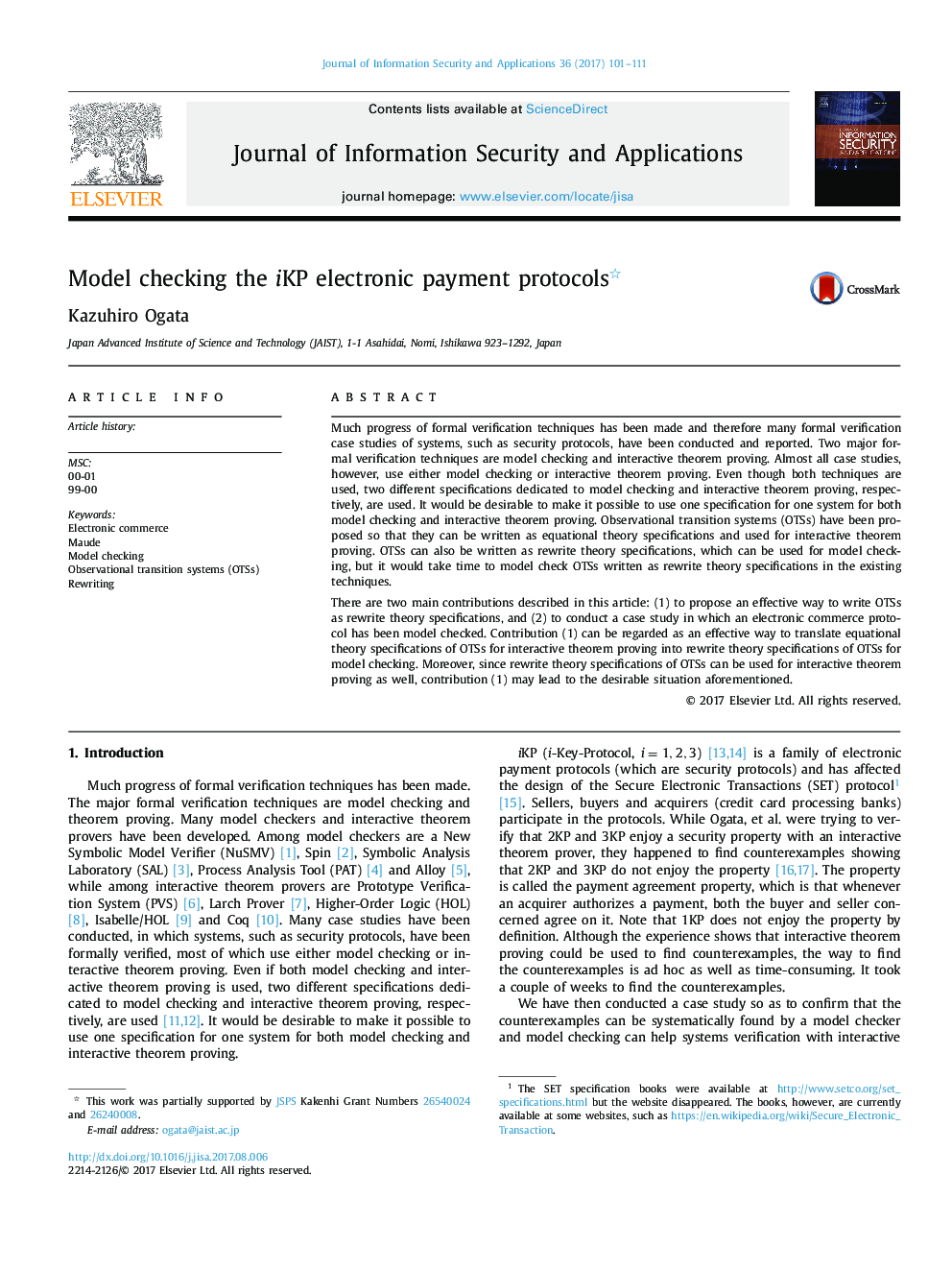 Model checking the iKP electronic payment protocols