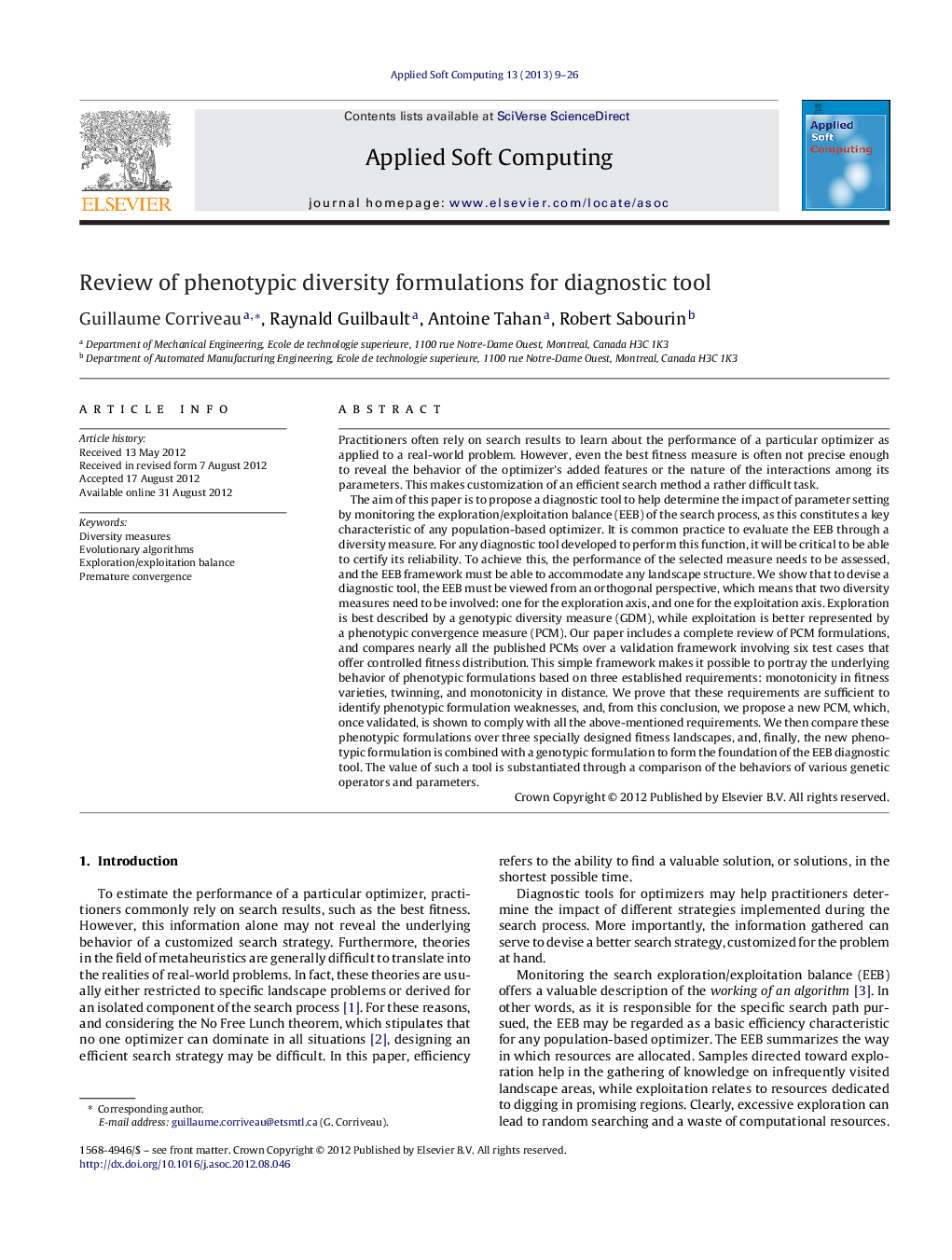 Review of phenotypic diversity formulations for diagnostic tool