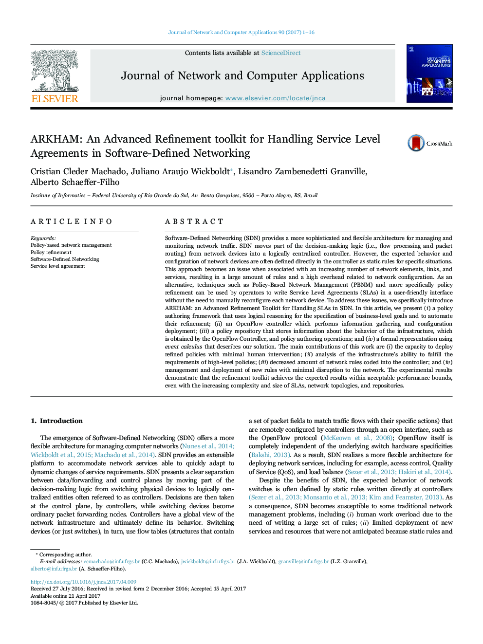 ARKHAM: An Advanced Refinement toolkit for Handling Service Level Agreements in Software-Defined Networking