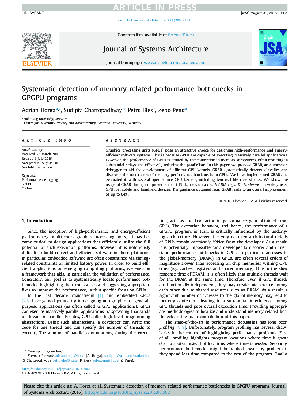 Systematic detection of memory related performance bottlenecks in GPGPU programs