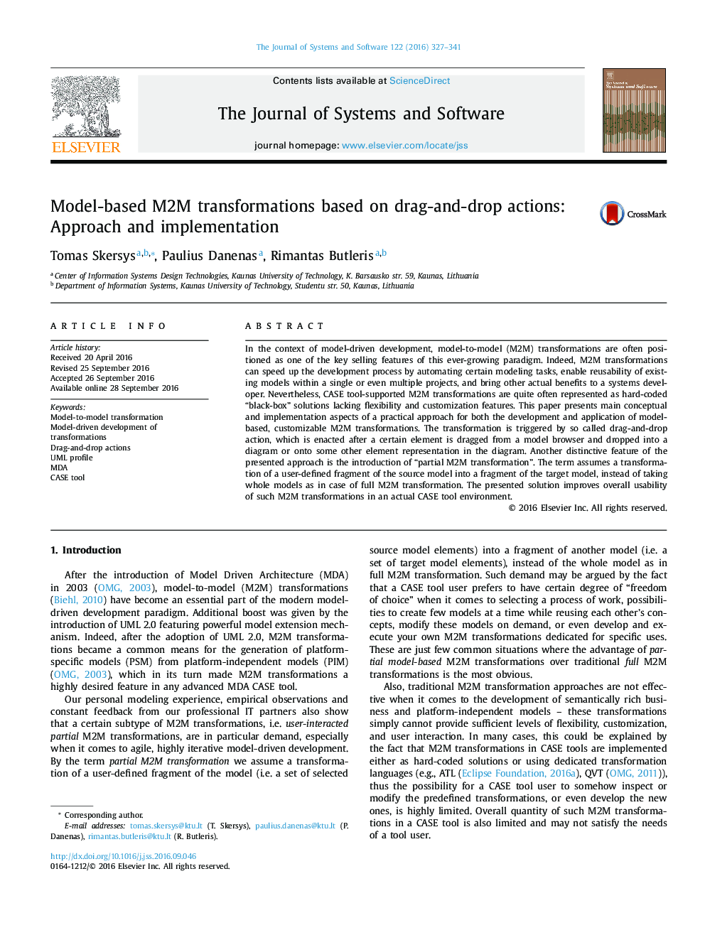 Model-based M2M transformations based on drag-and-drop actions: Approach and implementation