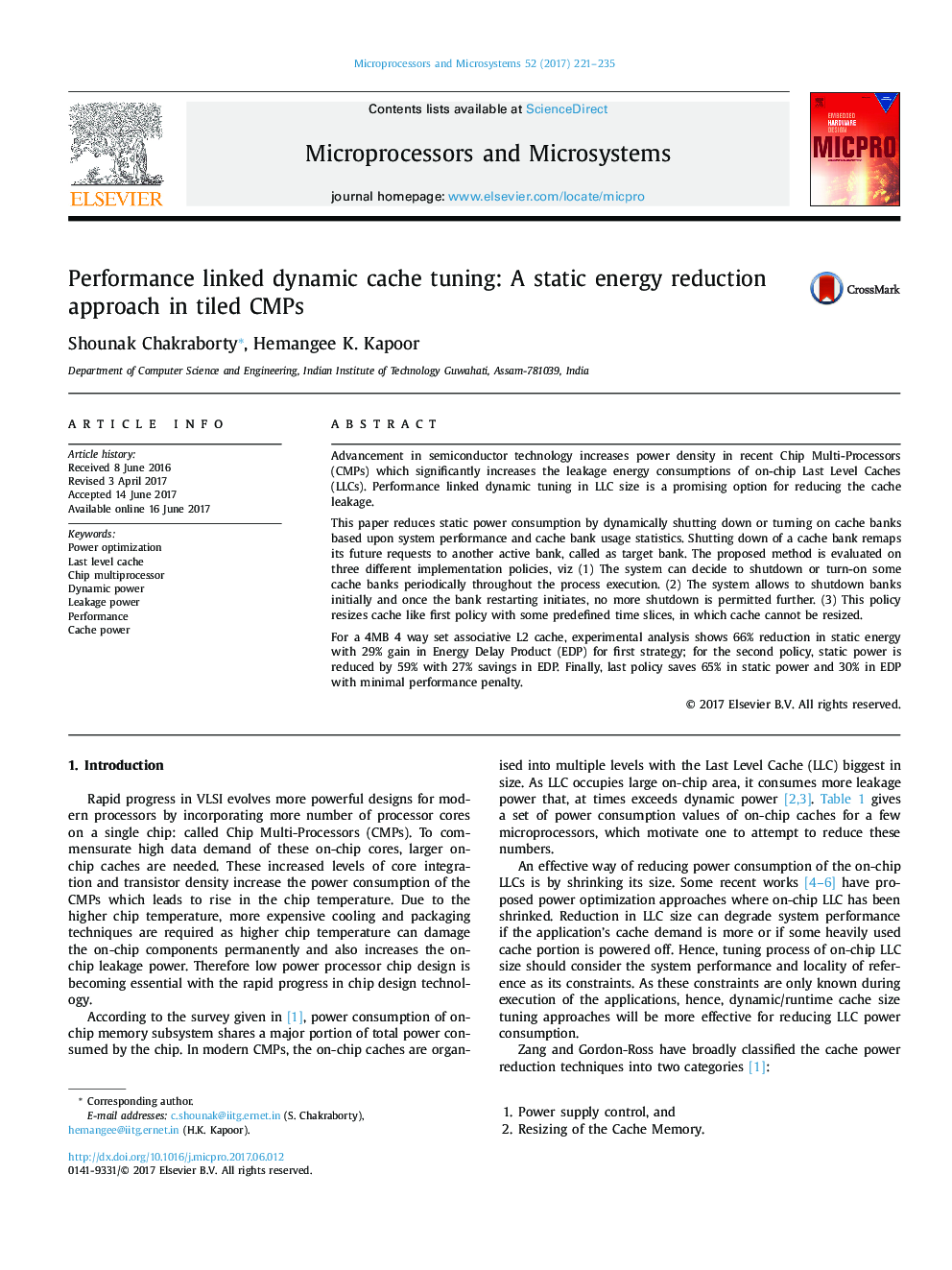 Performance linked dynamic cache tuning: A static energy reduction approach in tiled CMPs