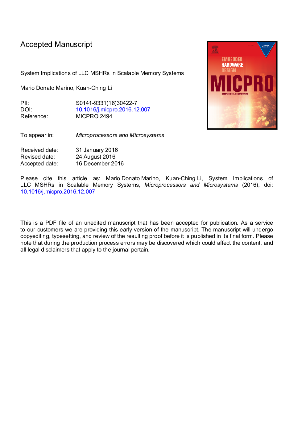 System implications of LLC MSHRs in scalable memory systems