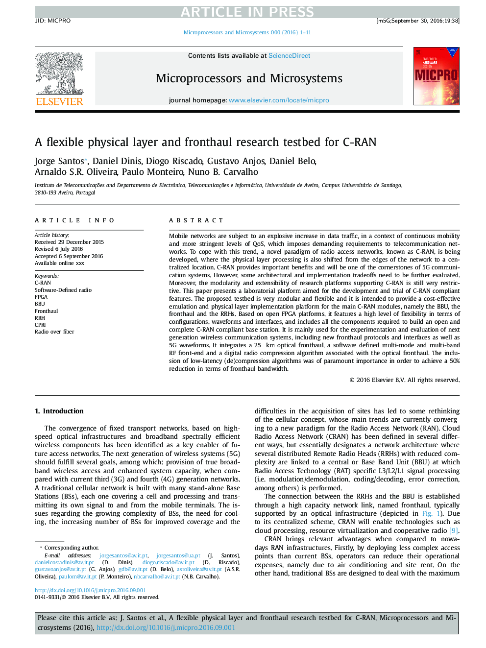 A flexible physical layer and fronthaul research testbed for C-RAN