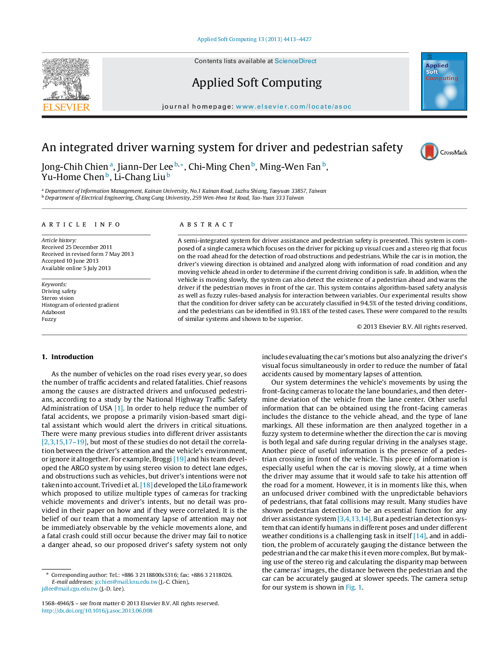 An integrated driver warning system for driver and pedestrian safety