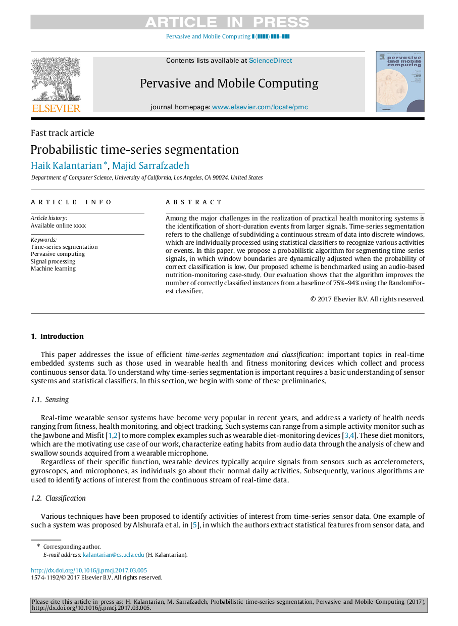 Probabilistic time-series segmentation