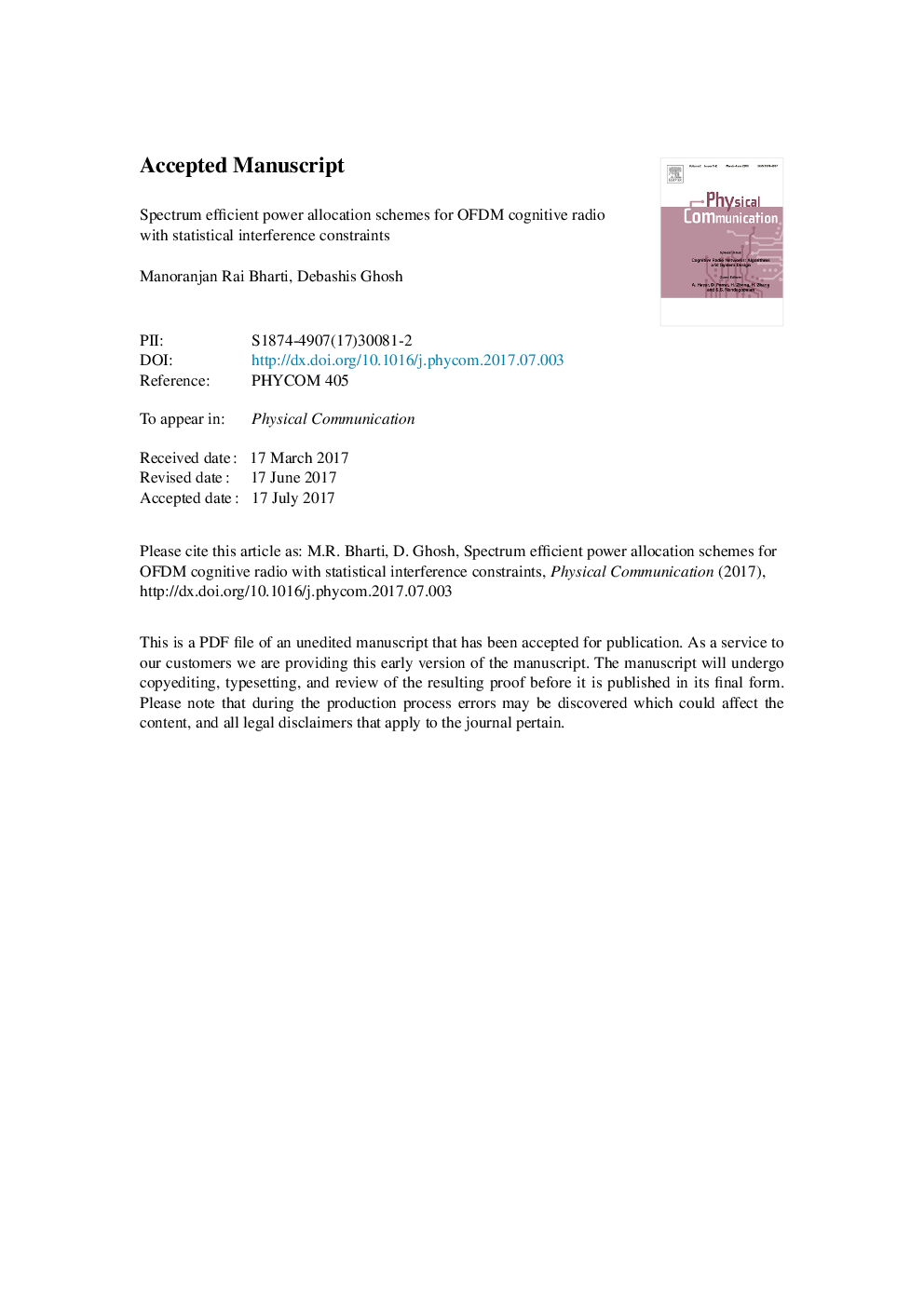 Spectrum efficient power allocation schemes for OFDM cognitive radio with statistical interference constraints