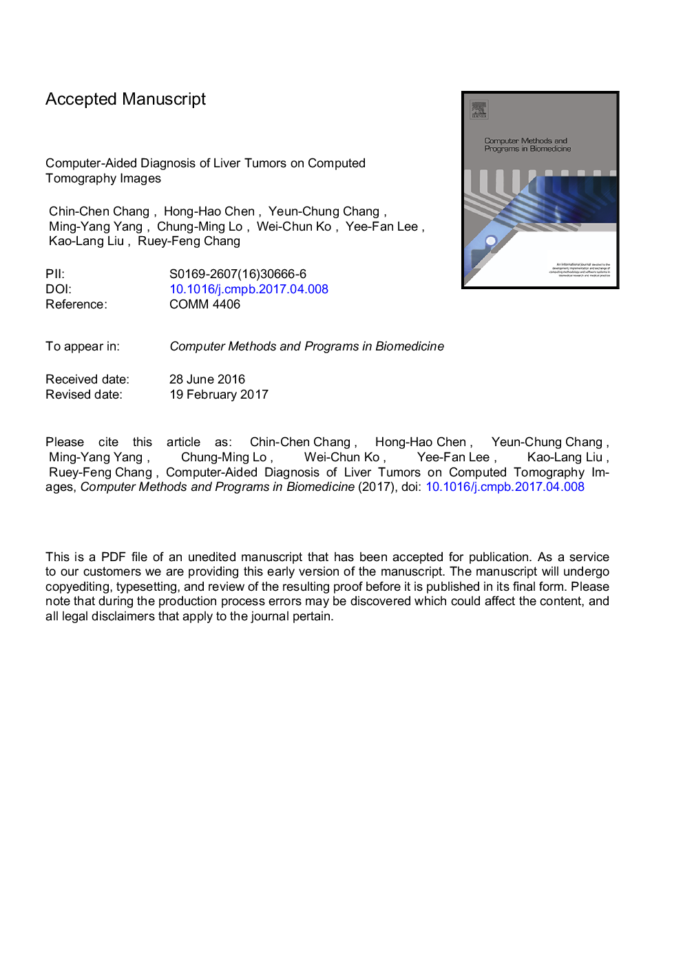 Computer-aided diagnosis of liver tumors on computed tomography images