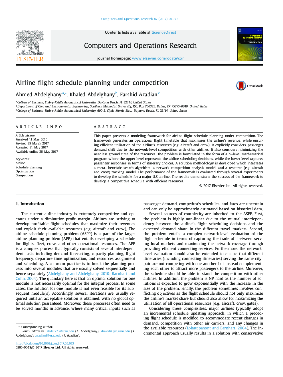 Airline flight schedule planning under competition