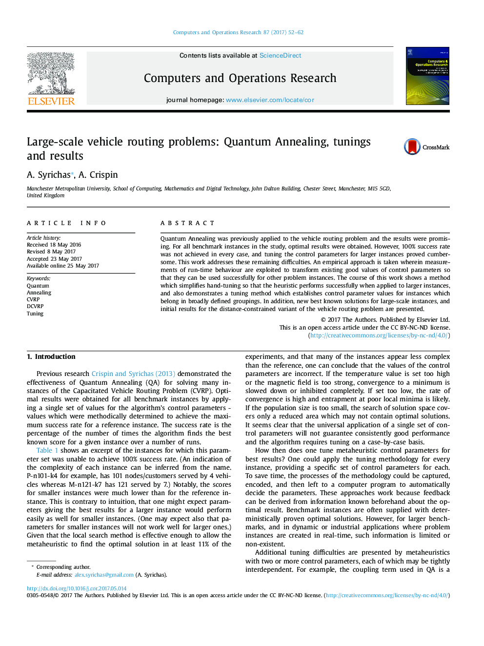 Large-scale vehicle routing problems: Quantum Annealing, tunings and results