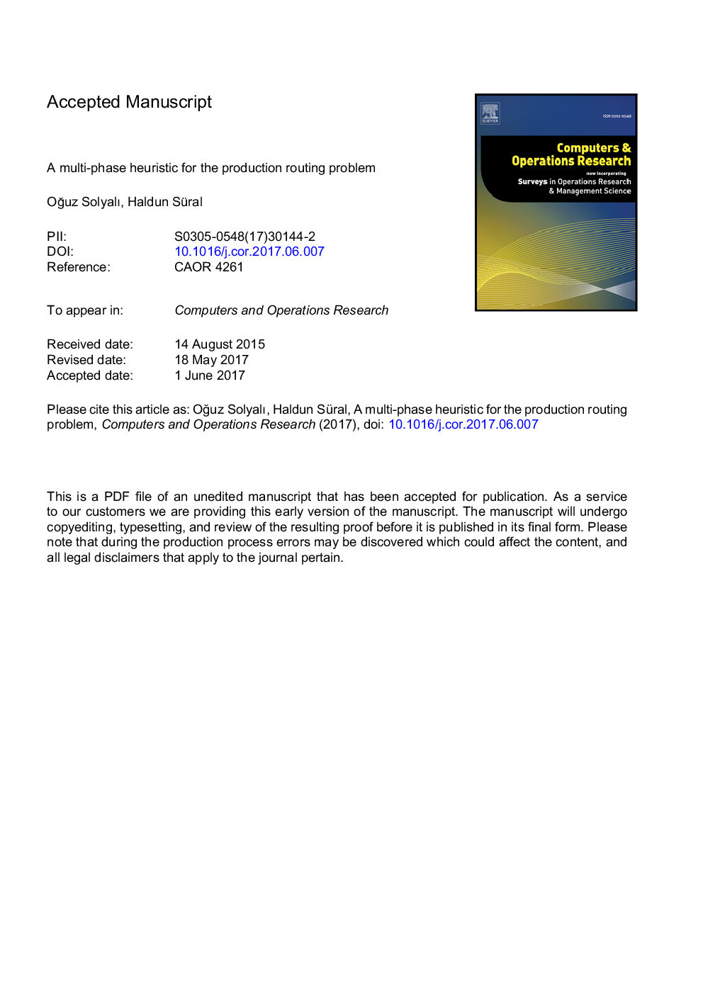 A multi-phase heuristic for the production routing problem