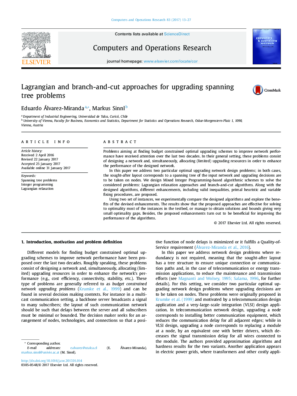 Lagrangian and branch-and-cut approaches for upgrading spanning tree problems