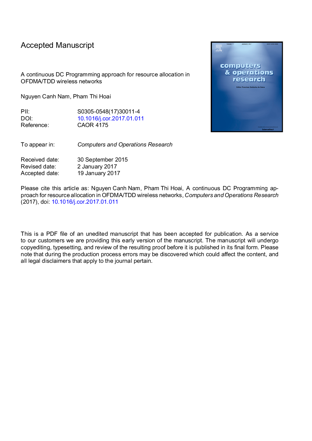 A continuous DC programming approach for resource allocation in OFDMA/TDD wireless networks