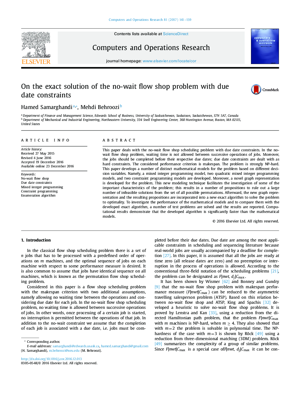 On the exact solution of the no-wait flow shop problem with due date constraints