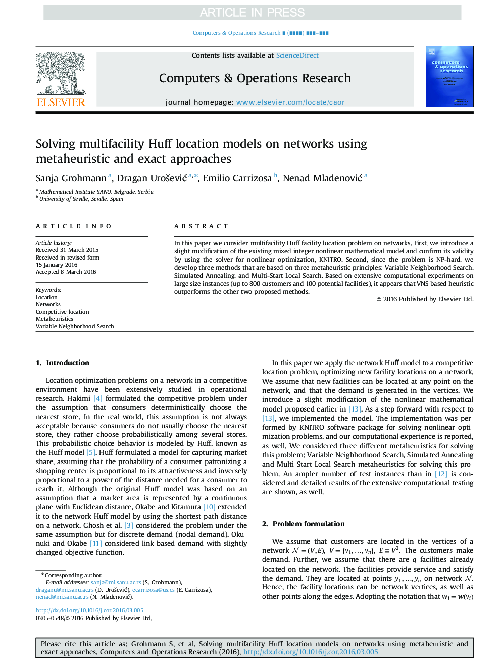 Solving multifacility Huff location models on networks using metaheuristic and exact approaches