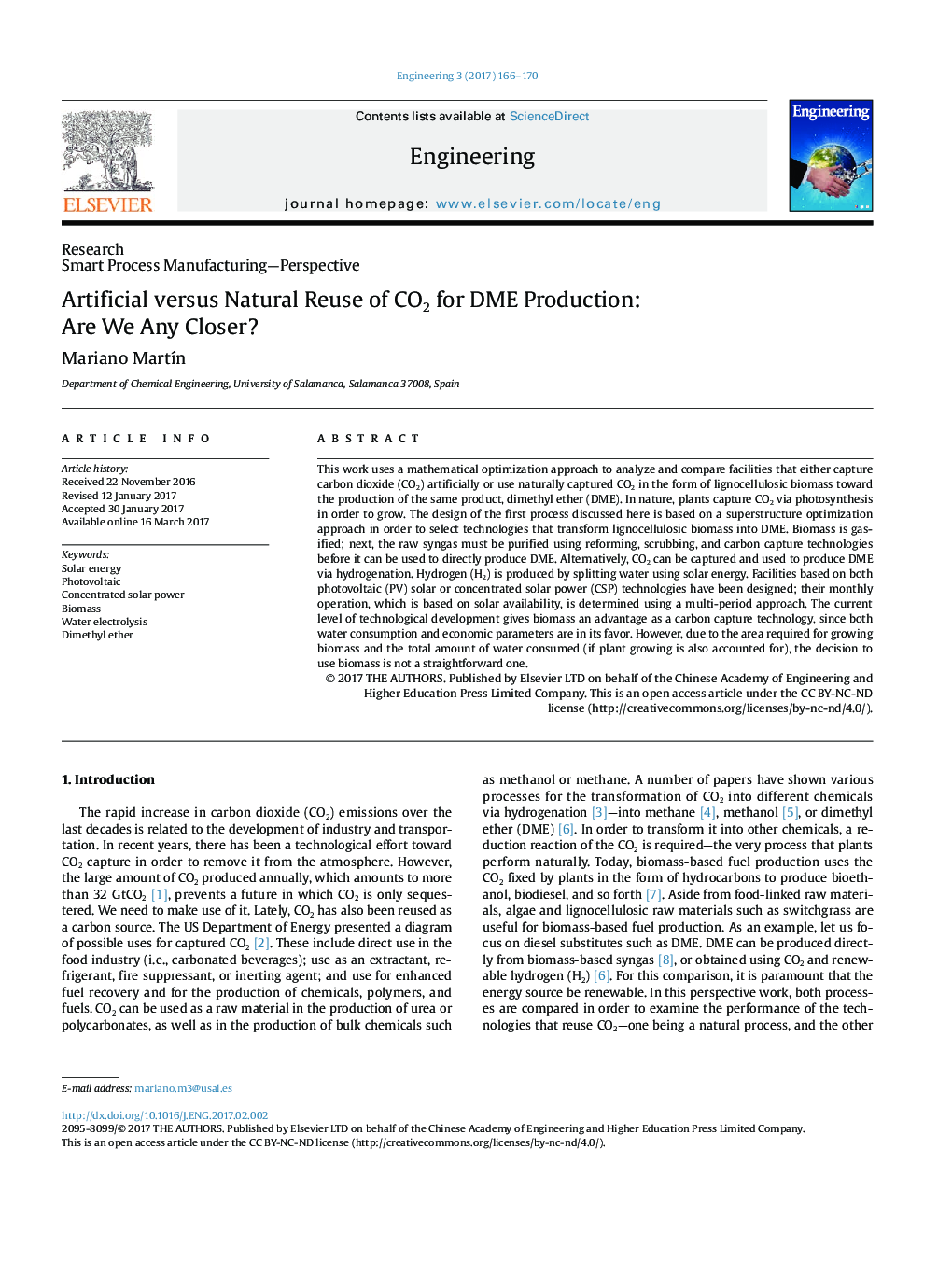 Artificial versus Natural Reuse of CO2 for DME Production: Are We Any Closer?