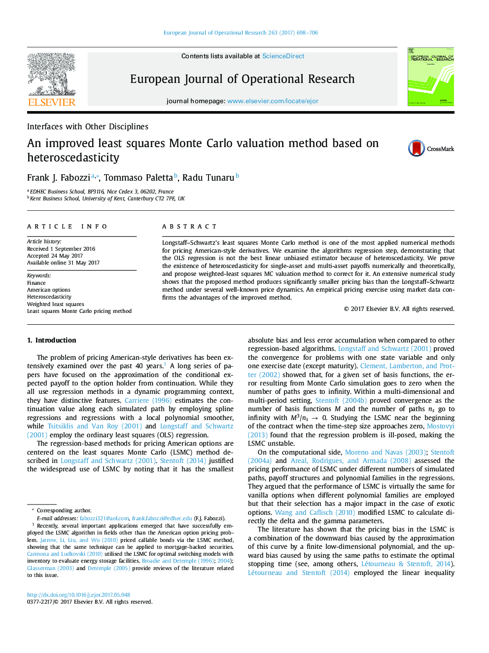 An improved least squares Monte Carlo valuation method based on heteroscedasticity