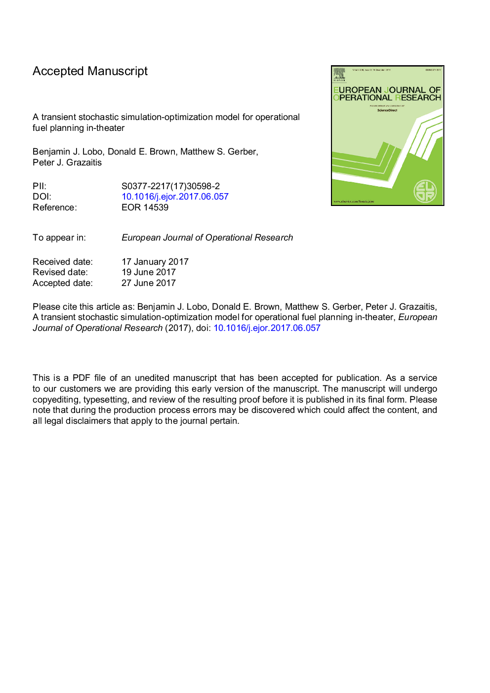 A transient stochastic simulation-optimization model for operational fuel planning in-theater