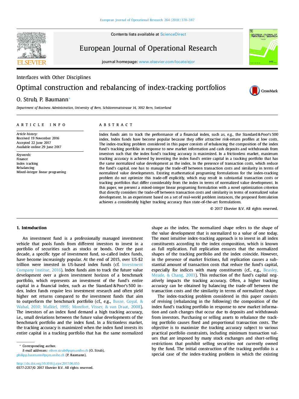 Optimal construction and rebalancing of index-tracking portfolios