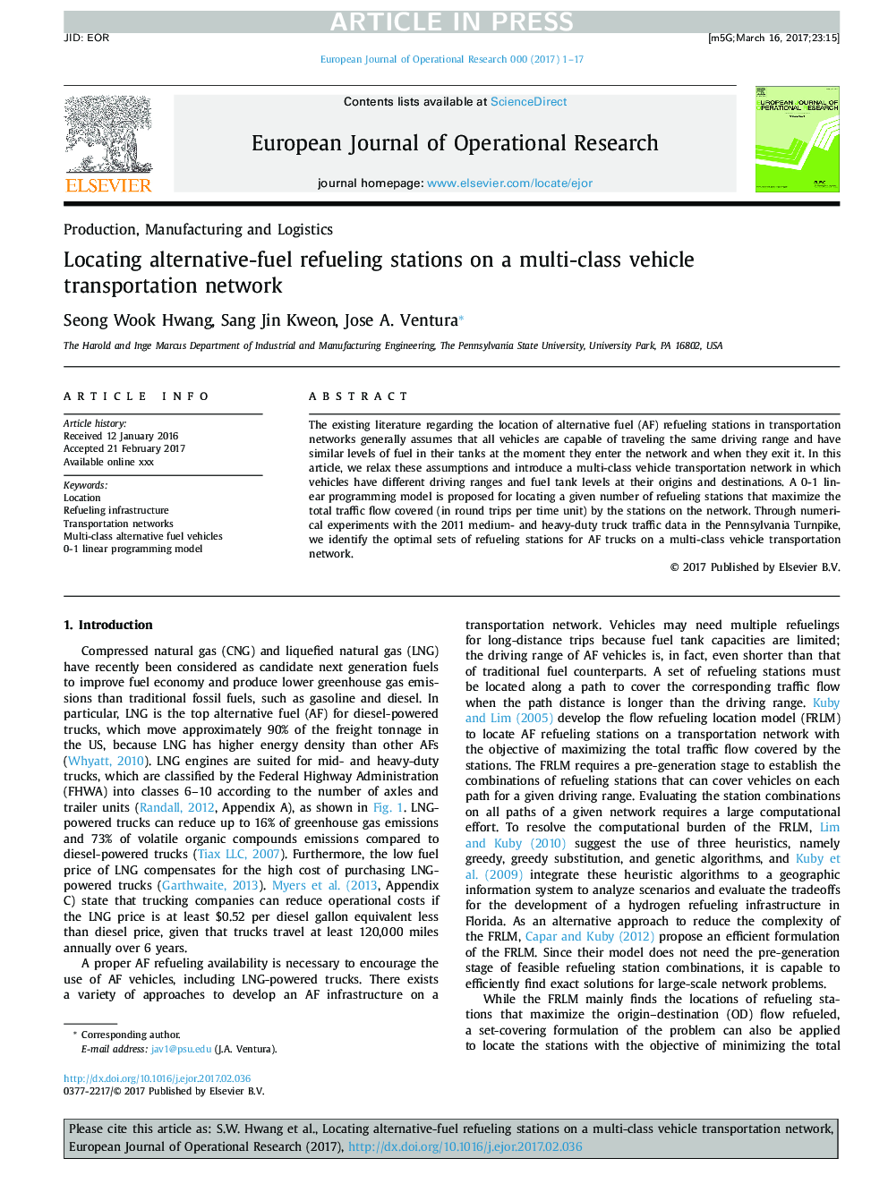 Locating alternative-fuel refueling stations on a multi-class vehicle transportation network