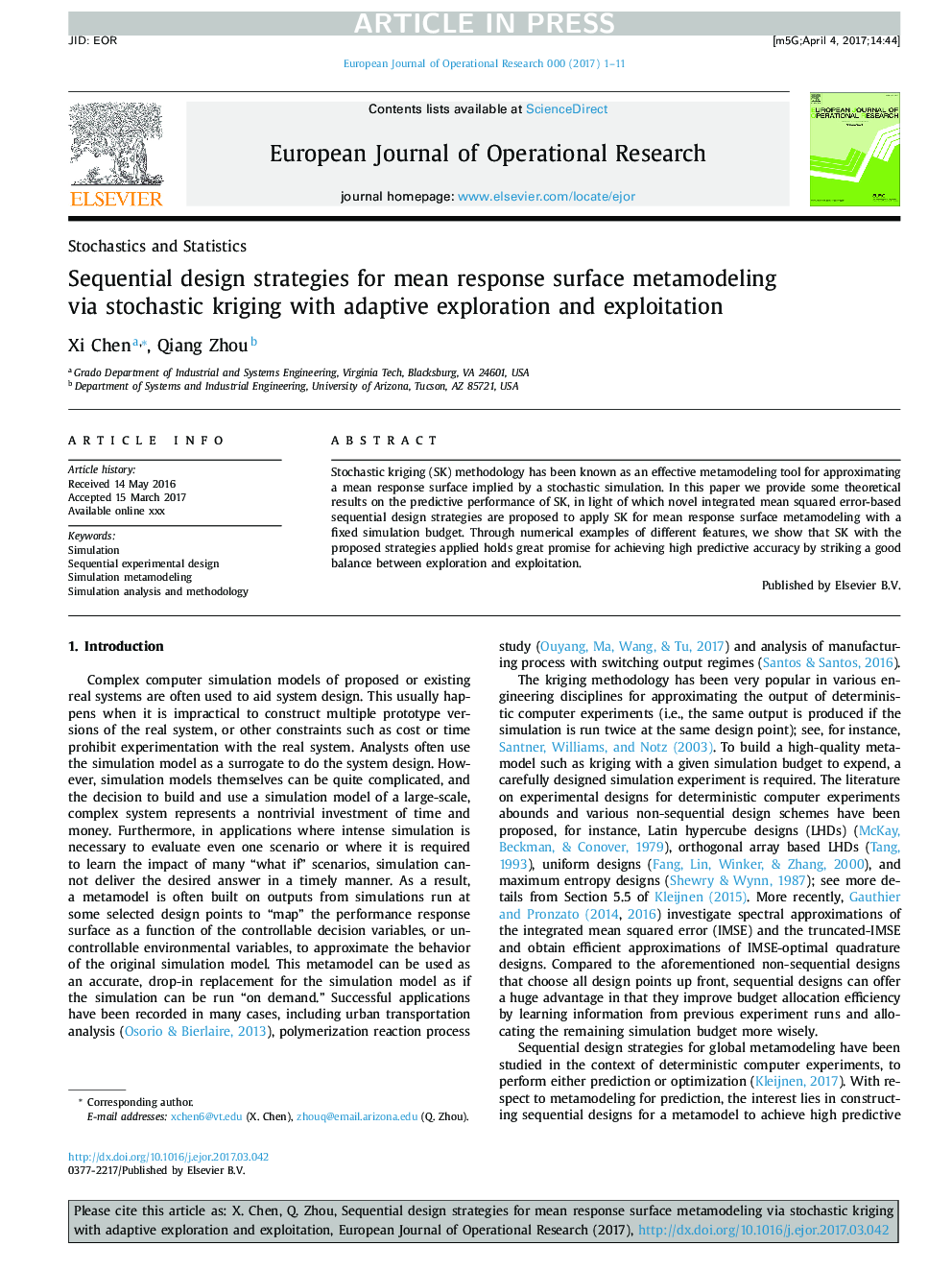 Sequential design strategies for mean response surface metamodeling via stochastic kriging with adaptive exploration and exploitation