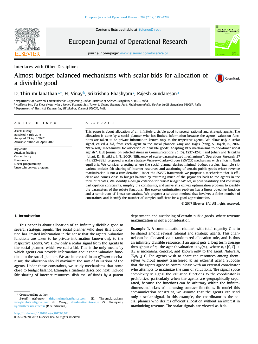 Almost budget balanced mechanisms with scalar bids for allocation of a divisible good