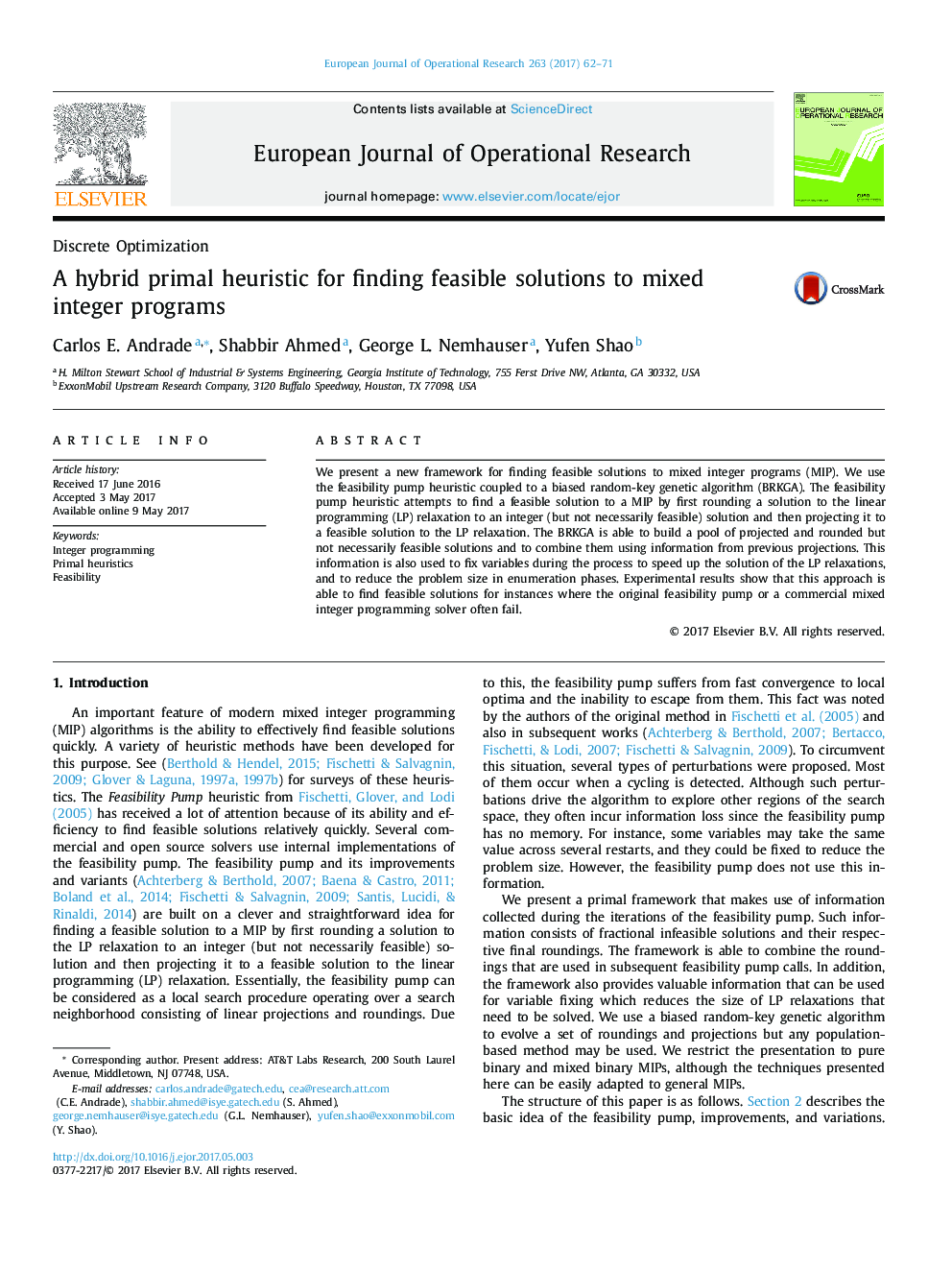 A hybrid primal heuristic for finding feasible solutions to mixed integer programs