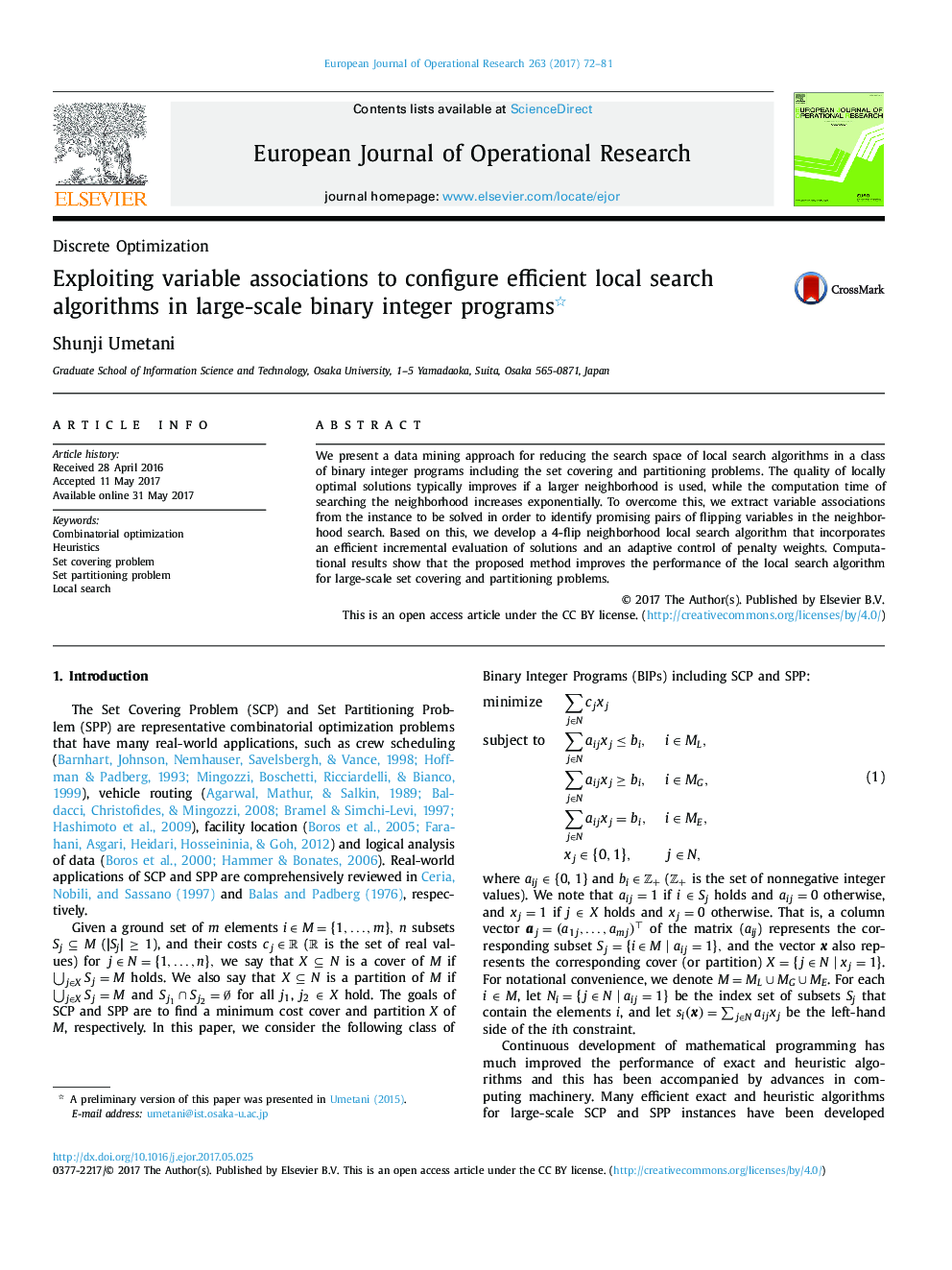 Exploiting variable associations to configure efficient local search algorithms in large-scale binary integer programs