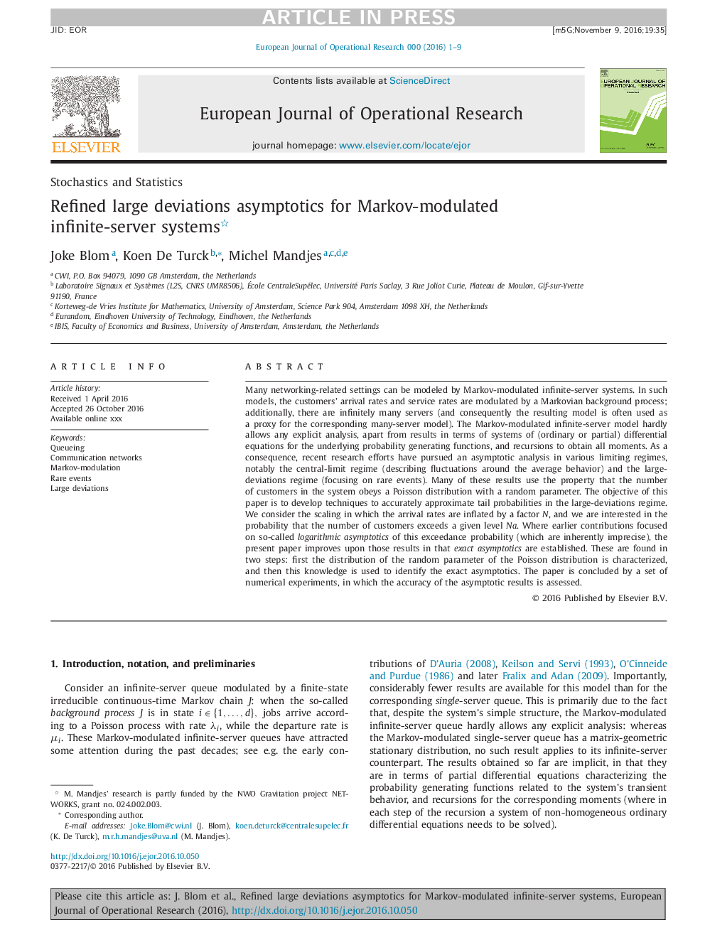 Refined large deviations asymptotics for Markov-modulated infinite-server systems