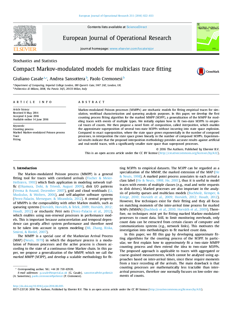 Compact Markov-modulated models for multiclass trace fitting