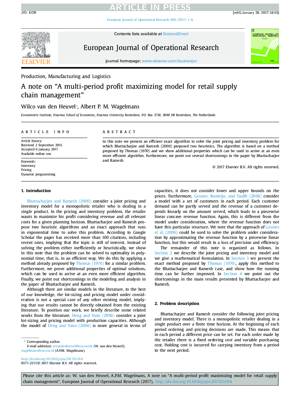 A note on “A multi-period profit maximizing model for retail supply chain management”