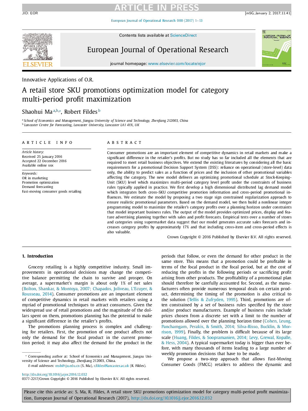 A retail store SKU promotions optimization model for category multi-period profit maximization