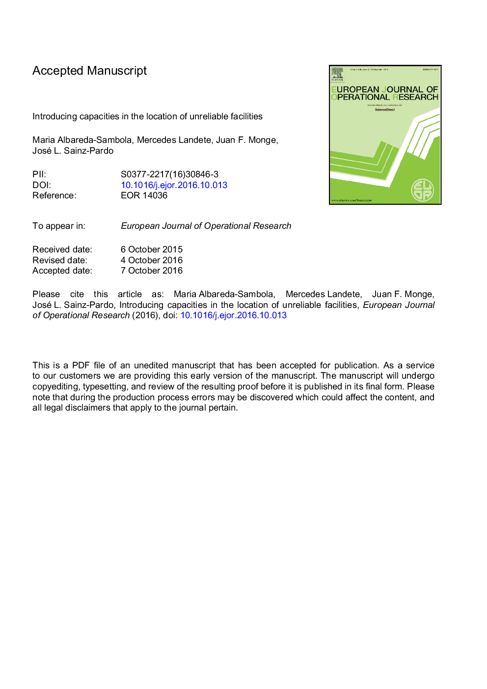 Introducing capacities in the location of unreliable facilities