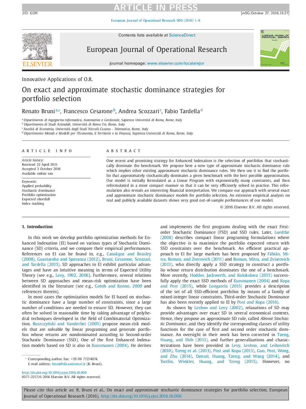 On exact and approximate stochastic dominance strategies for portfolio selection