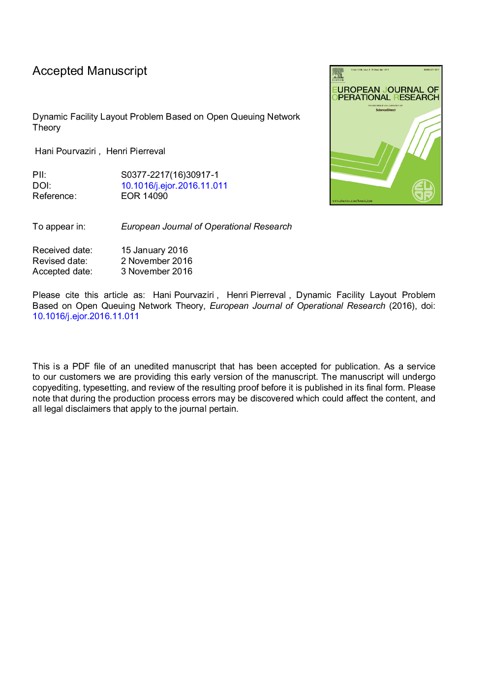 Dynamic facility layout problem based on open queuing network theory