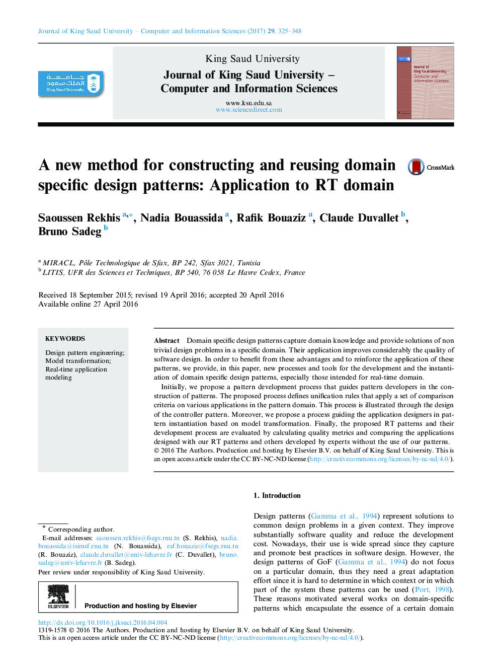 A new method for constructing and reusing domain specific design patterns: Application to RT domain