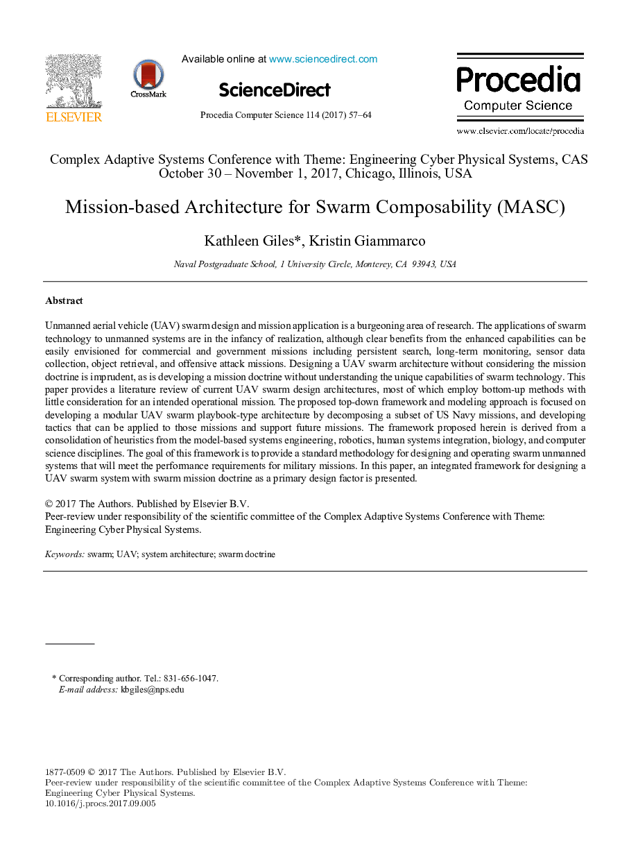 Mission-based Architecture for Swarm Composability (MASC)